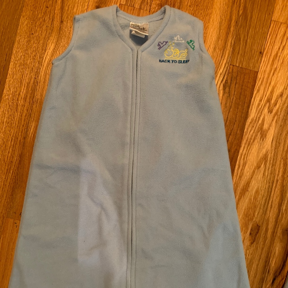 Halo Sleep Sack, light blue fleece, size small